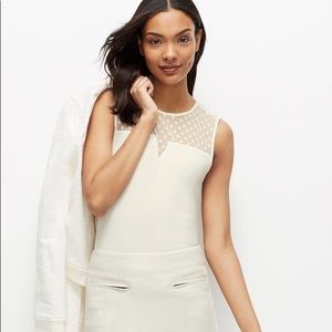 ANN TAYLOR Mesh Dot Sleeveless Blouse